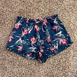 Teal Floral flowy shorts size small